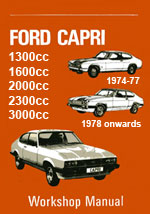 Ford Capri 1600, 1300, 2000, 2.3L, 3000, 2.8L, 1974-1983 Workshop Service Repair Manual Download pdf